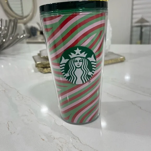 Starbucks Swirl Tumbler with Green and Pink - Picture 3 of 3